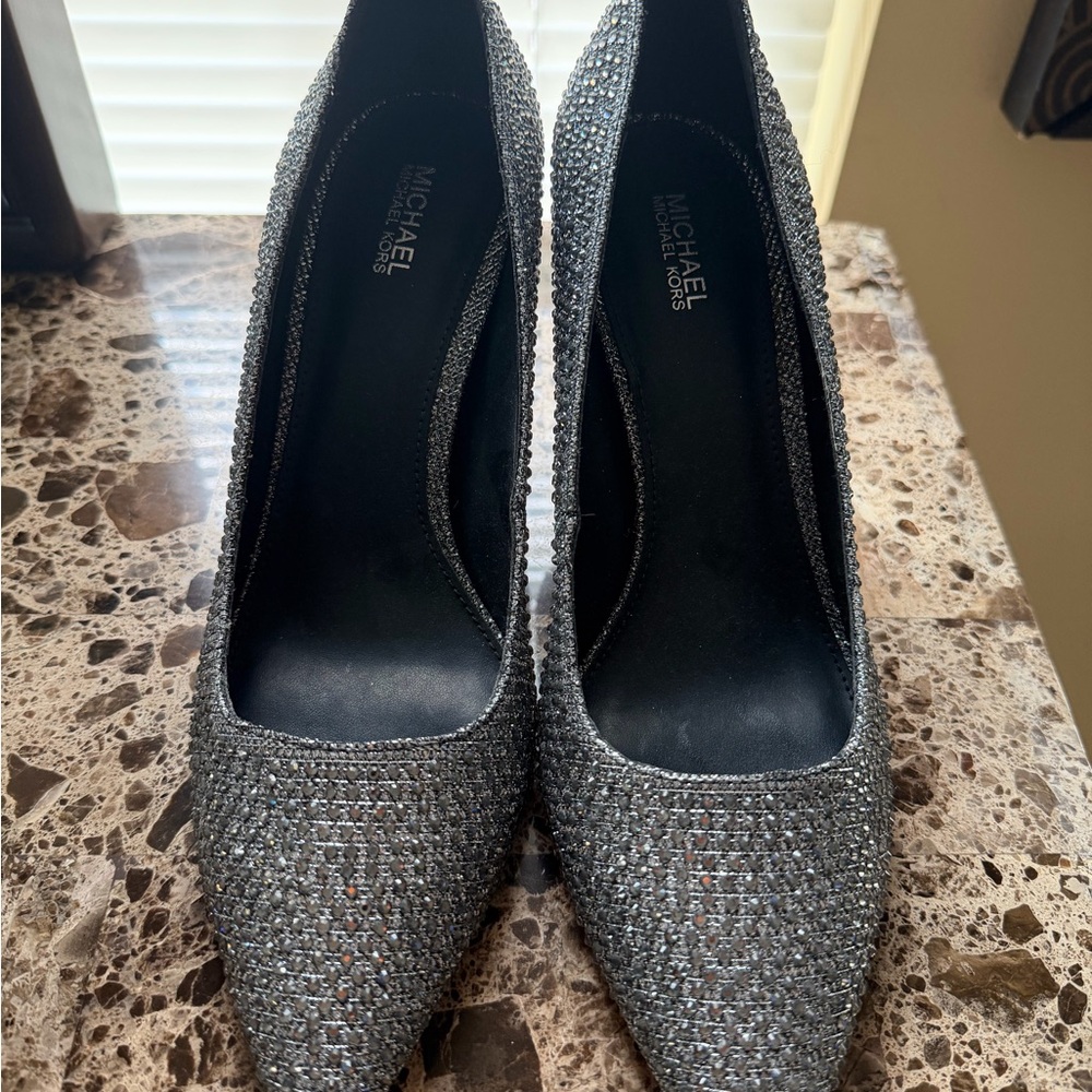 Michael Kors Glittering Silver Heels Brand New!
